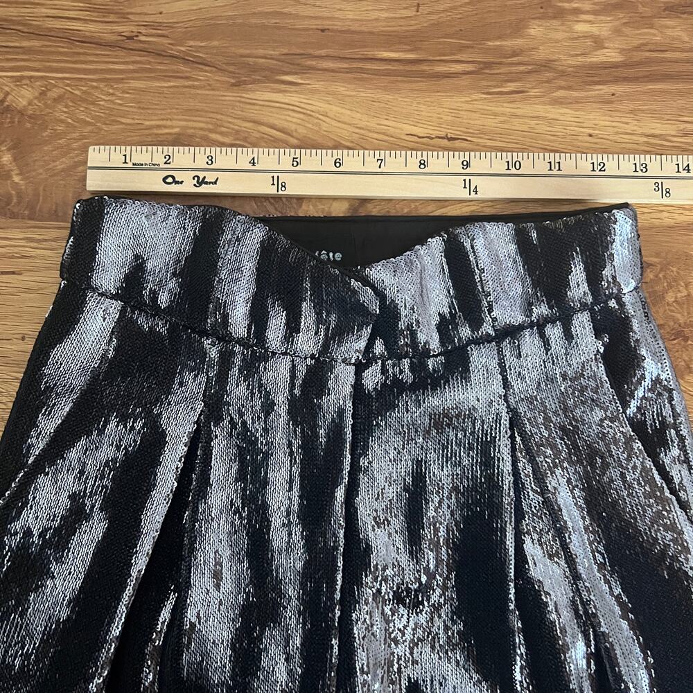 Retrofete The Jean Pant Sequin High Rise Trouser Pants In Gunmetal Size S - Picture 10 of 12